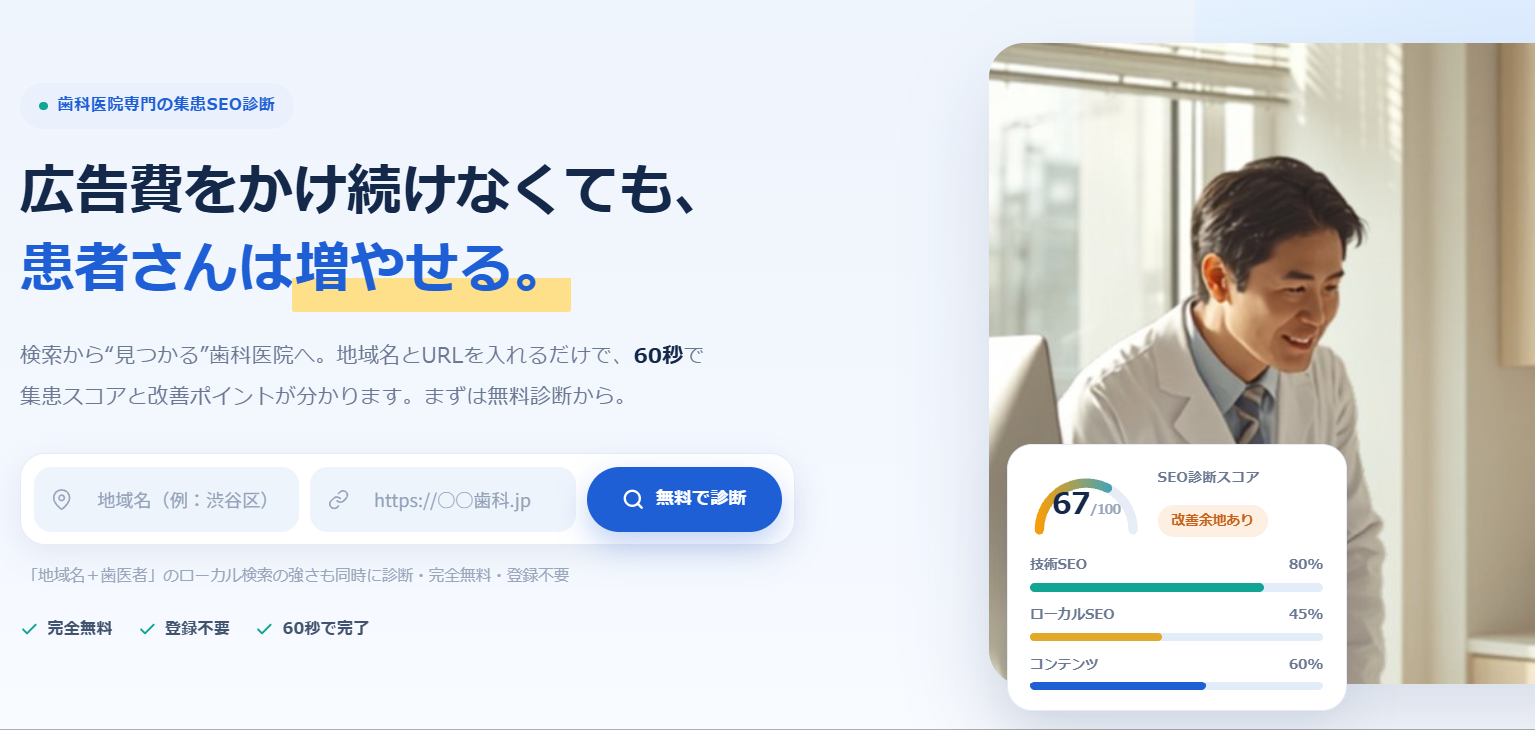 CreativePocket、広告に頼らない歯科集患支援「KeywordsRide medical」を公開