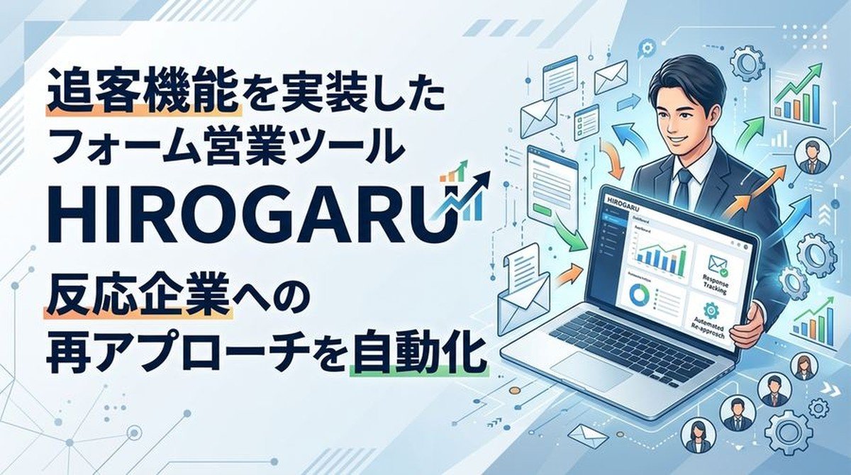 フォーム営業×自動追客機能、HIROGARUが反応企業への再アプローチを完全自動化